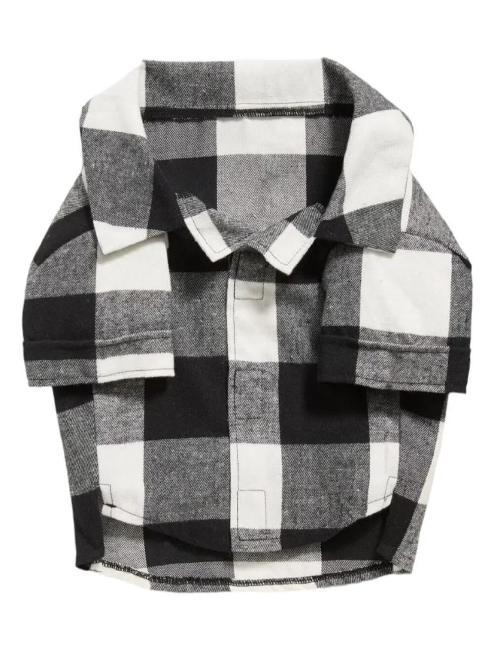 Dog Shirt Black and White Plaid Flannel Cute Costume Warm Cover Large JJ3412
